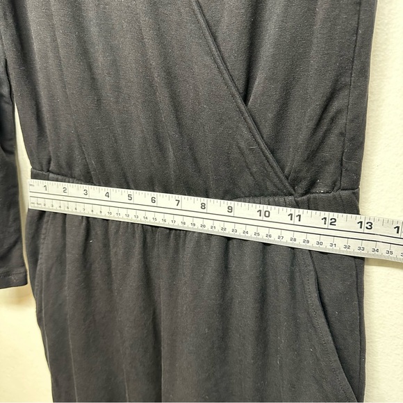 Lou & Grey Jumpsuit Womens XXS Signature soft Knit Crossover Long Sleeve Black - Picture 10 of 12